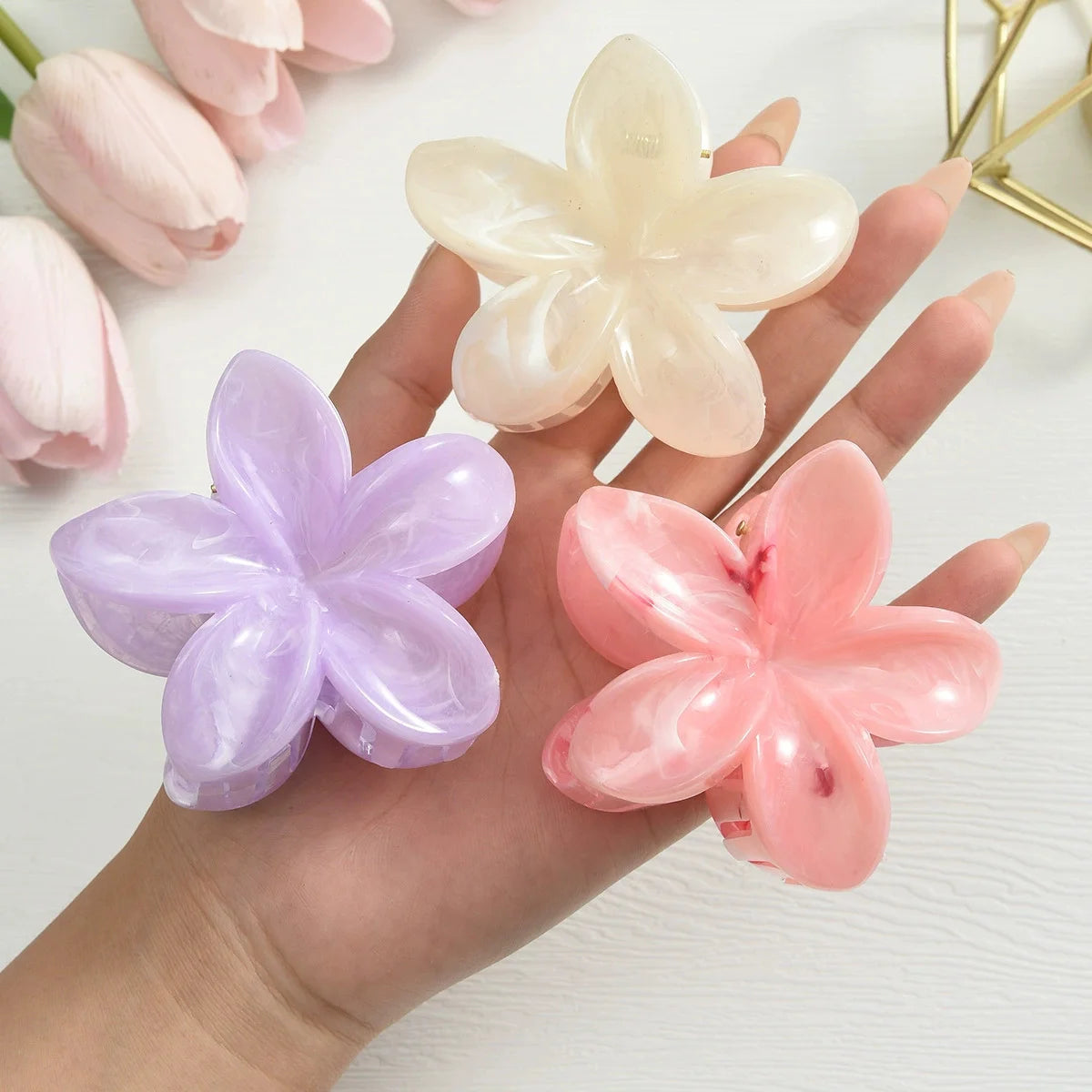 12pcs Flower Claw Clips Set