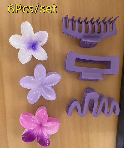 12pcs Flower Claw Clips Set