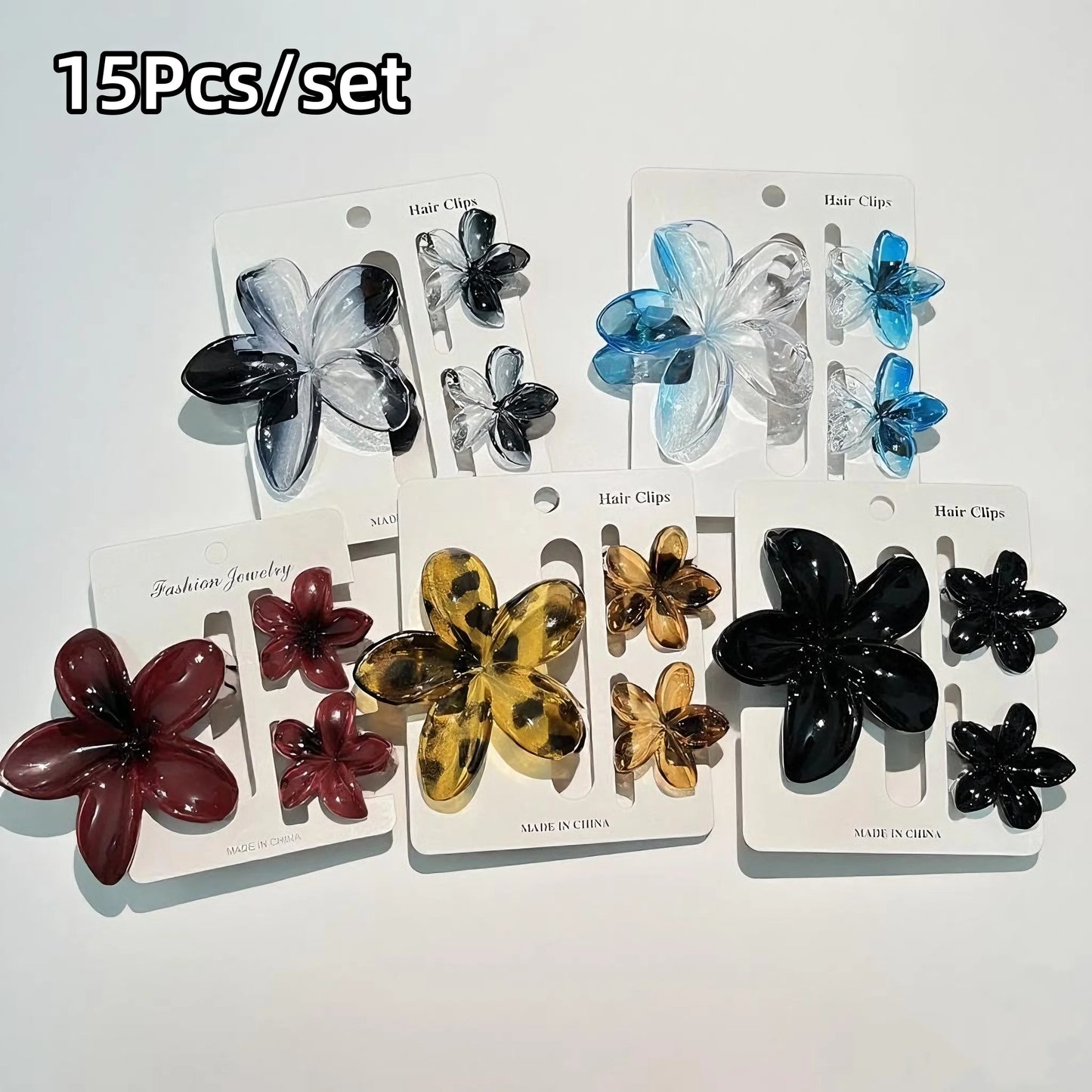12pcs Flower Claw Clips Set