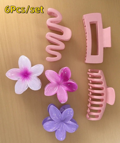 12pcs Flower Claw Clips Set