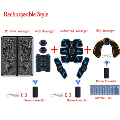 Remote EMS Foot Massager Pad Portable