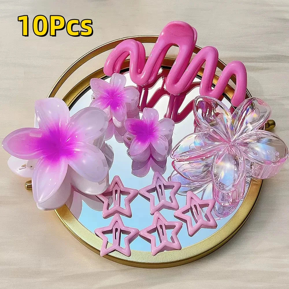 12pcs Flower Claw Clips Set