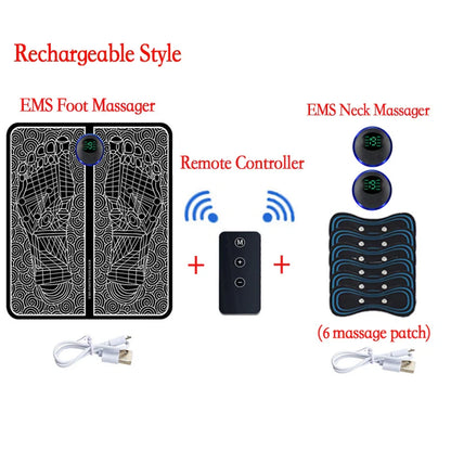 Remote EMS Foot Massager Pad Portable