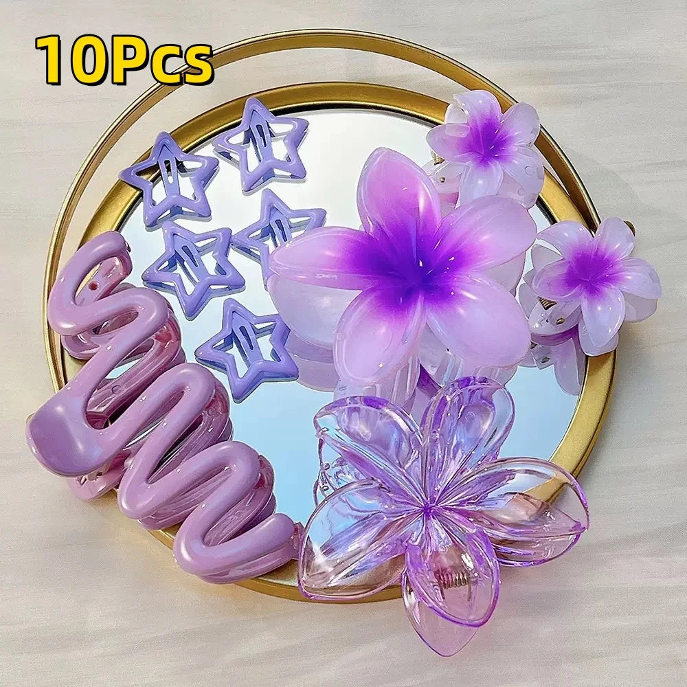 12pcs Flower Claw Clips Set