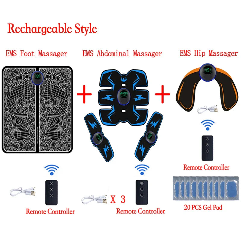 Remote EMS Foot Massager Pad Portable