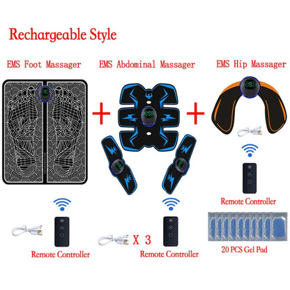 Remote EMS Foot Massager Pad Portable