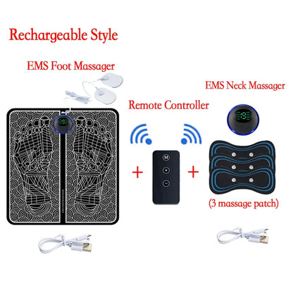 Remote EMS Foot Massager Pad Portable