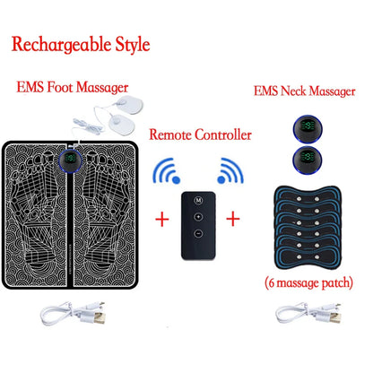 Remote EMS Foot Massager Pad Portable