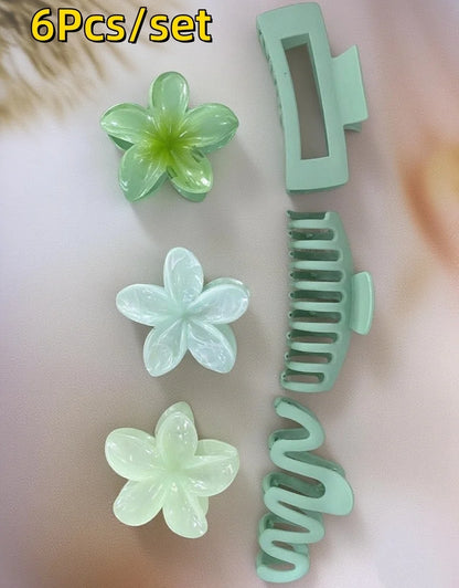 12pcs Flower Claw Clips Set